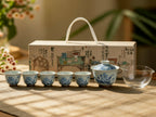 Hand-Painted Blue and White Gaiwan Tea Set