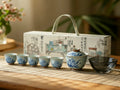 Hand-Painted Blue and White Gaiwan Tea Set