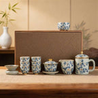 Luxury Blue Floral Tea Set