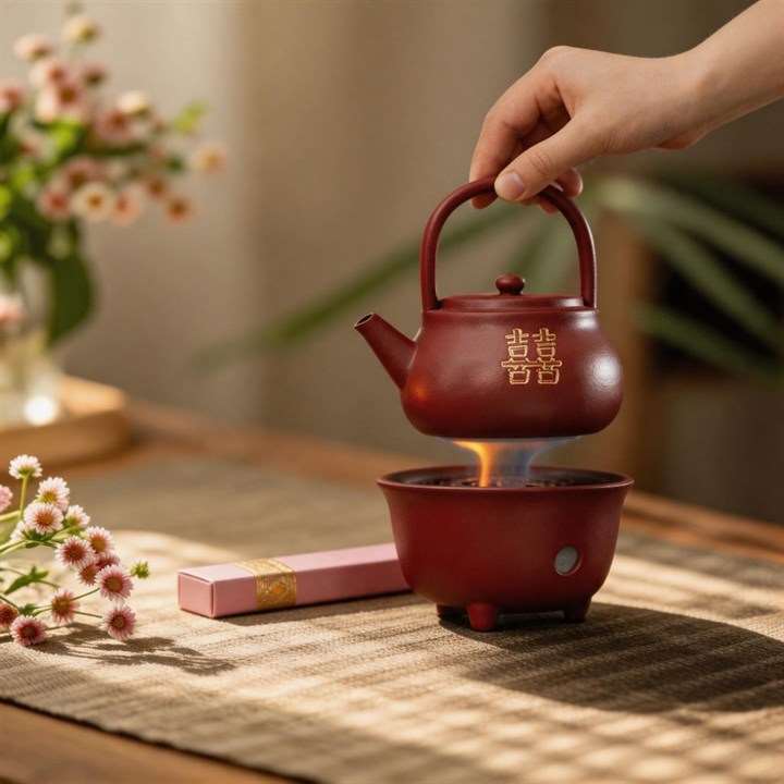 Red Wedding Chinese Tea Set