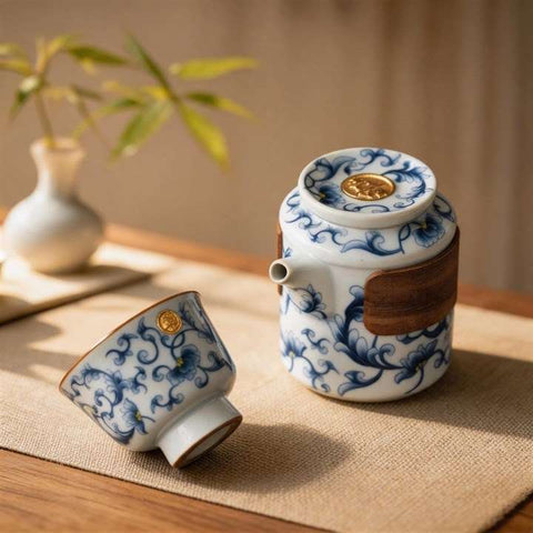 Blue and White Travel Tea Set