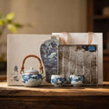 Crane Blue and White Tea Set