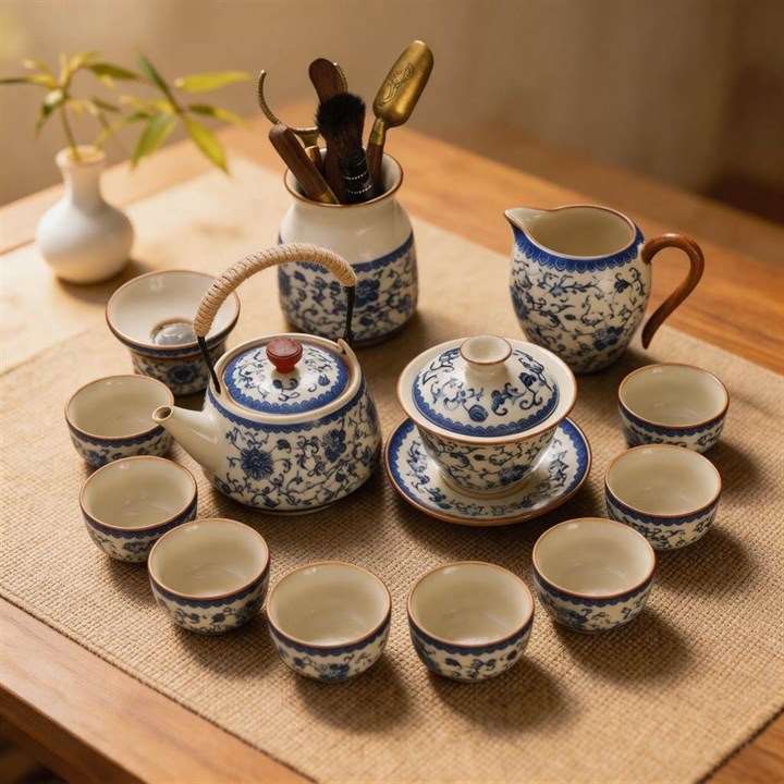 Ru Kiln Lotus Gongfu Tea Set