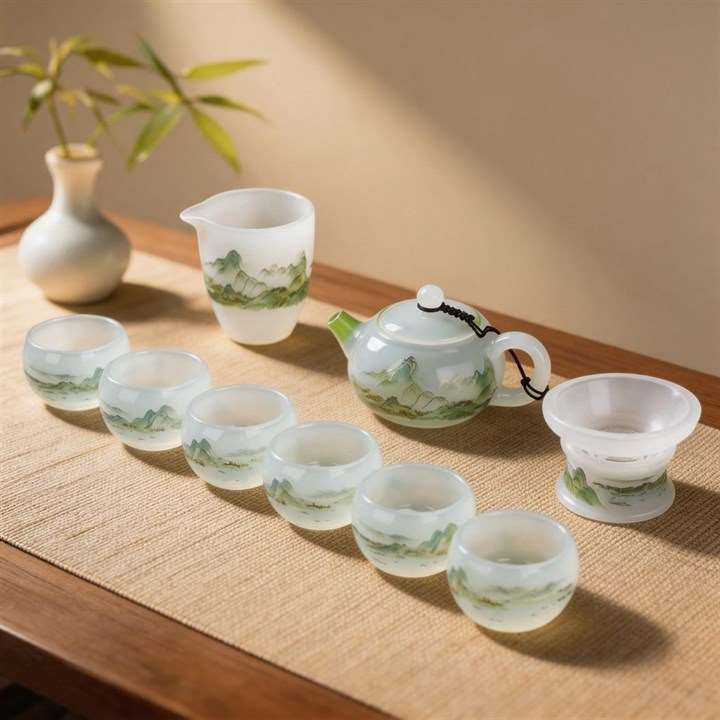 White Jade Chinese Tea Set