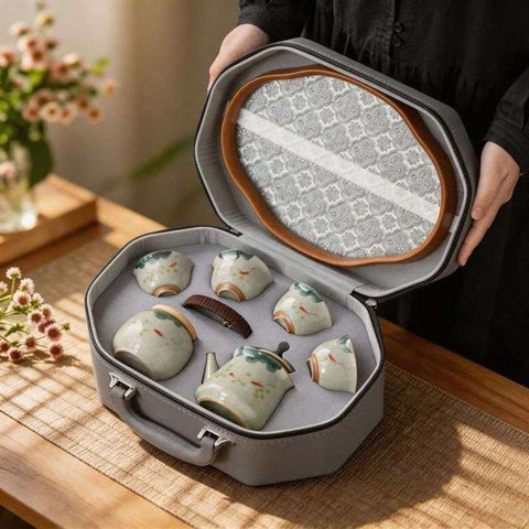 Hand Painted Travel Tea Set