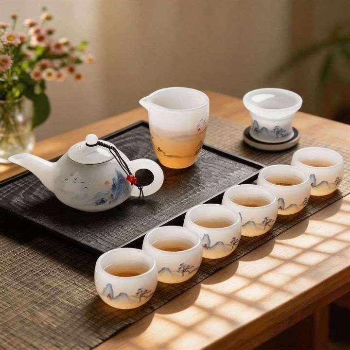 Jade Landscape Gaiwan Set