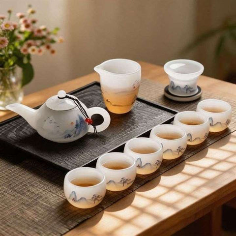 Jade Landscape Gaiwan Set