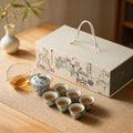 Blue and White Bamboo Tea Set