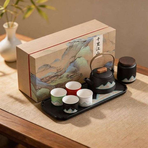 Mountain Landscape Tea Set