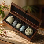 Ru Kiln Wooden Box Tea Set