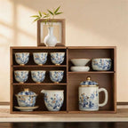 Luxury Blue Floral Tea Set