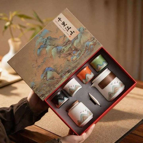 Mountain Landscape Tea Set