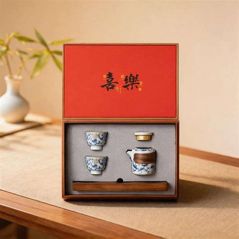 Blue and White Travel Tea Set