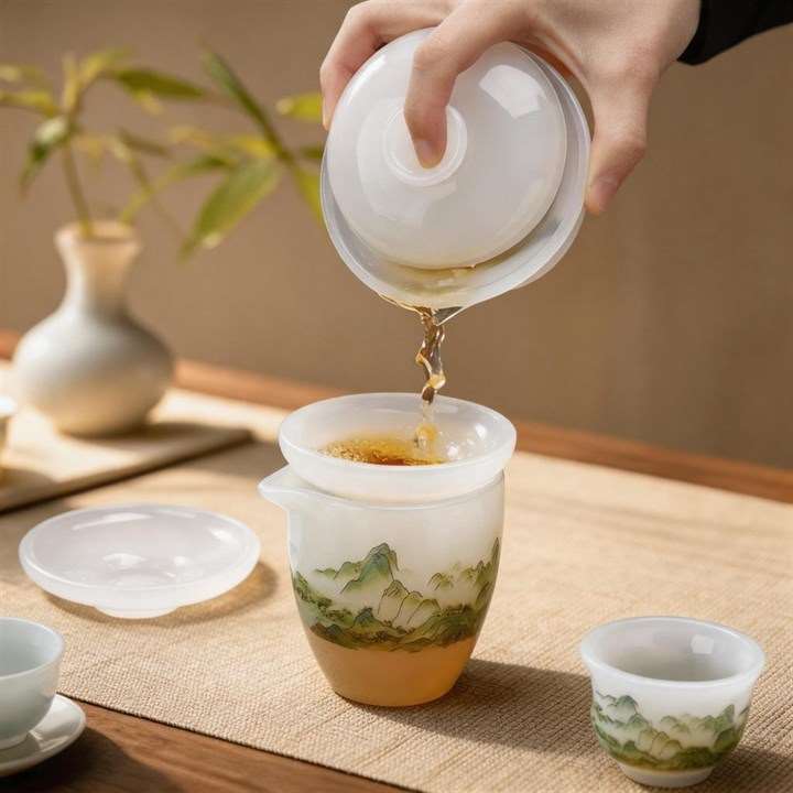 White Jade Chinese Tea Set