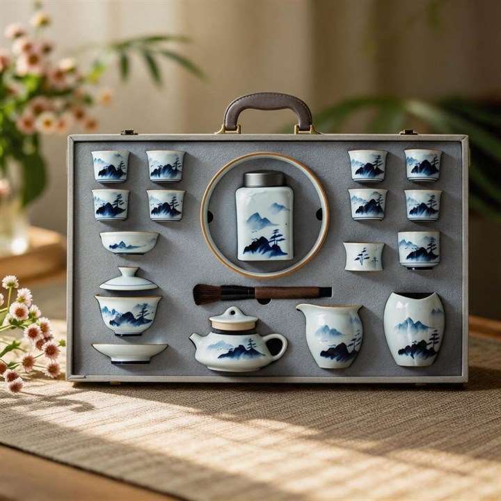 Blue and White Gongfu Tea Set