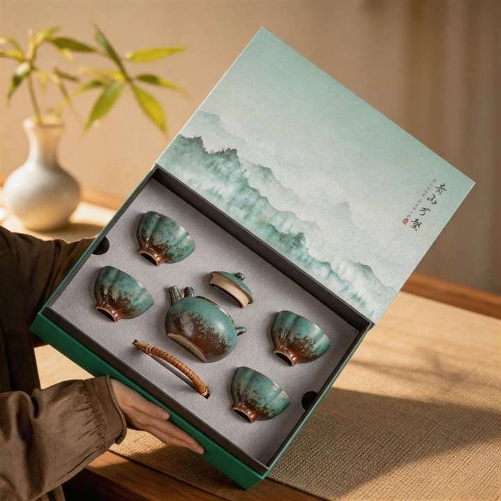 Reactive Glaze Tea Set Gift
