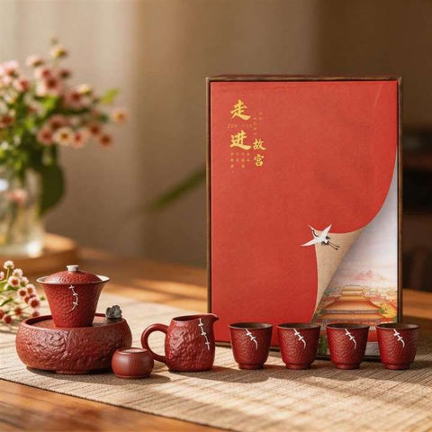 Red Gaiwan Gongfu Tea Set