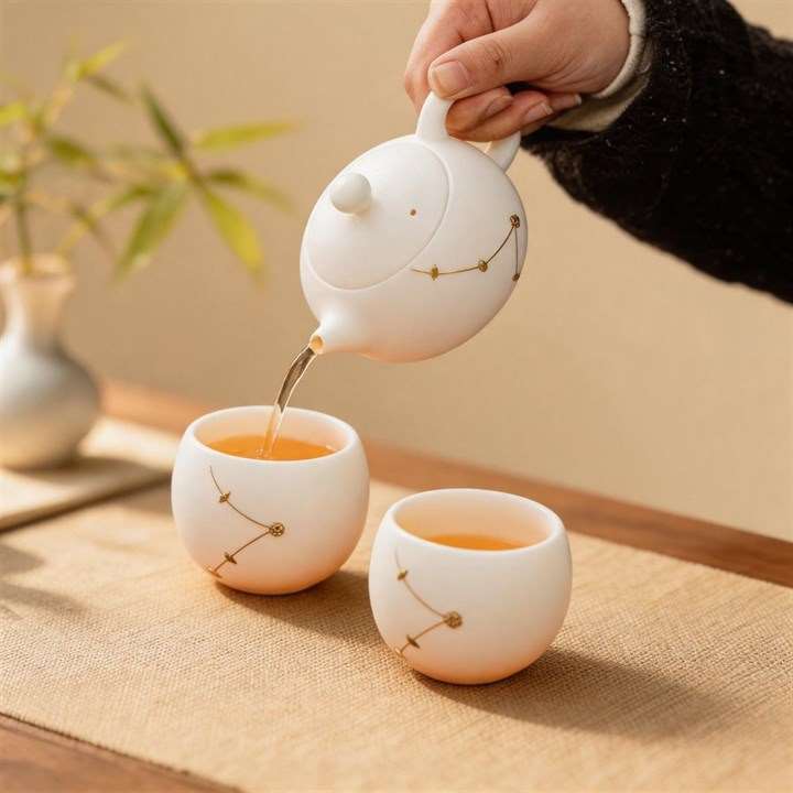 White Porcelain Chinese Tea Set
