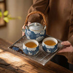 Crane Blue and White Tea Set