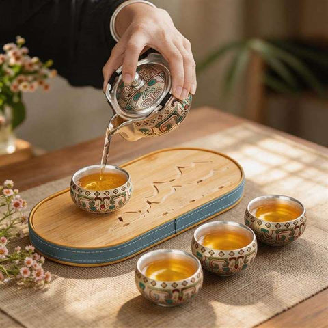 Taotie Silver Tea Set Gift