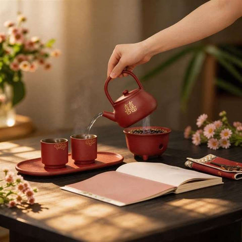 Red Wedding Chinese Tea Set
