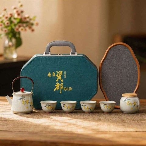 Hand Painted Travel Tea Set