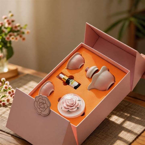 Pink Floral Travel Tea Set