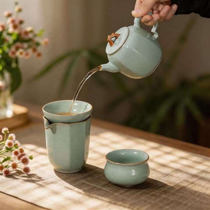 Ru Kiln Travel Tea Set