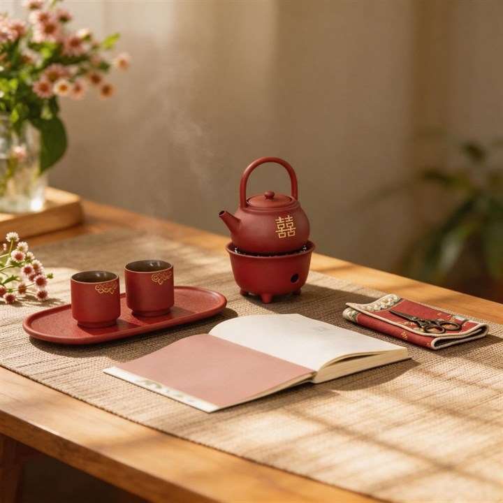 Red Wedding Chinese Tea Set
